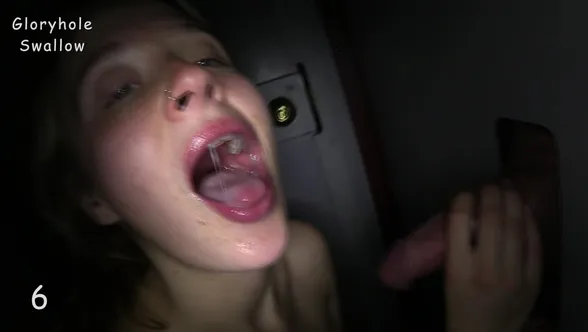 Gloryhole Swallow - Joanie Redhead Sucks And Fucks Her Way To 14 Loads 2nd Visit Porn Video