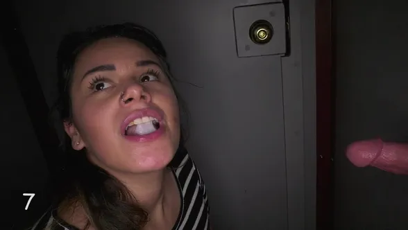 Gloryhole Swallow - Nina Little Latina Cum Slut Begging To Be Filled 1st Visit Porn Video