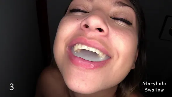 Gloryhole Swallow - Francesca 65 Cumshots Compilation From 5 Visits Porn Video