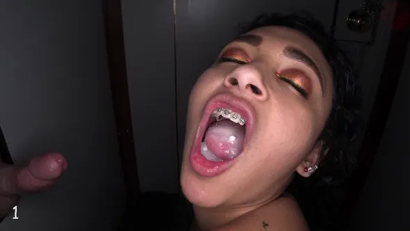 Gloryhole Swallow - Takosha Cum Slut With Dental Braces 2nd Visit Porn Video