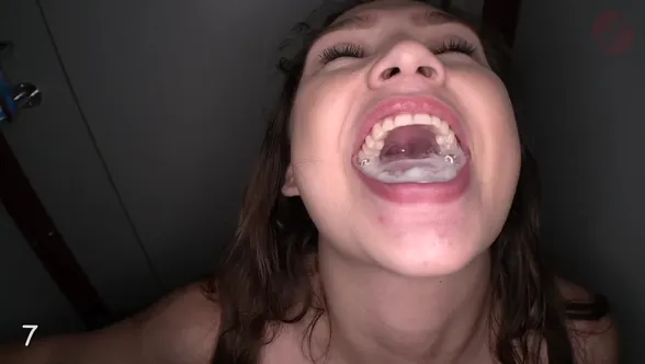 Gloryhole Swallow - Francesca 77 Cumshots Compilation From 7 Visits Porn Video